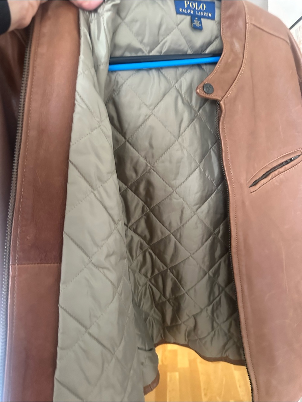 Polo by Ralph Lauren Men's Tan Leather m Jacket - Picture 4 of 4